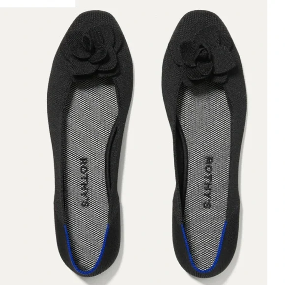 Rothy's Women’s Petal Square Black Flats Size 8.5 Like New - Picture 2 of 7